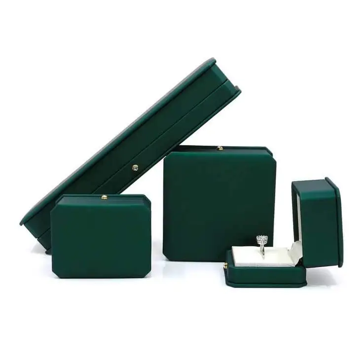 Benzersiz biblo koyu yeşil hediye özel etiket Vintage benzersiz özel takı ambalaj ve ekran halka kutuları dış kutu