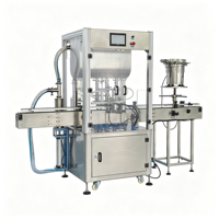 Unité de remplissage de bouteilles entièrement automatique avec écran tactile et contrôle PLC pour le conditionnement de désinfectant pour les mains, de savon liquide, d'huile cosmétique et de jus