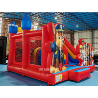 Structure gonflable Paw Patrol de qualité commerciale avec toboggan intégré pour location de fêtes d'enfants