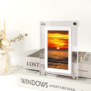 Cadre photo numérique <span class=keywords><strong>NFT</strong></span> transparent en acrylique haut de gamme de 5 pouces, album photo électronique personnalisable, vidéo (MP4 AVI MP3) vidéo MP3 - Product Image 3