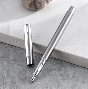 Stainless Steel Fountain <b>Pen</b> F Nib Metal Writing Instrument Standard Tip Office Use - Product Image 1