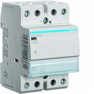 ESC263S Personalizable con contactor Hagers silencioso de 63 A, 230 V CA, 2 NO, 3 módulos DIN - Product Image 1