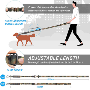 Correas tácticas para perros, accesorio de camuflaje fuerte y retráctil, absorción de impacto, doble Mango, para exteriores, con cinturón de seguridad para coche - Product Image 2