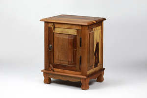 Heavy-Duty Reclaimed Wood Nightstand Traditional Steel Frame Adjustable <b>Bedside</b> Table Eco-Friendly for Bedroom Living Room - Product Image 2