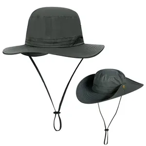 야외 통기성 좋은 디자인 자외선 차단 비치 메쉬 넓은 챙 태양 위장 낚시 버킷 모자 사냥 사파리 부니 모자