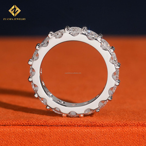 Anillo de Eternidad de Lujo con Diamantes Cultivados en Laboratorio, Forma Redonda, Certificado IGI, Plata S925, Una Hilera de Piedras de 4MM, Hecho a Medida - Product Image 6