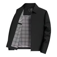 Veste décontractée à revers pour homme, nouvelle collection automne, haut de gamme, couleur unie, avec fermeture éclair, pour papa d'âge mûr