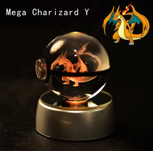 คริสตัลดรอปชิปสลัก3D แบบปรับแต่งได้ลูกโปเกมอนพร้อมฐาน LED โอปอลสำหรับเป็นของขวัญวันเกิด - Product Image 2