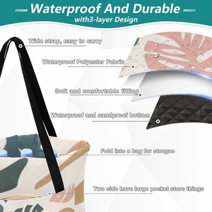 Wholesale Price <b>Large</b> Size HandBags Customs Lopo Foldable Hawaiian Printing Outdoor Picnic Mat Tote <b>Bag</b> for Camping <b>Beach</b> - Product Image 4