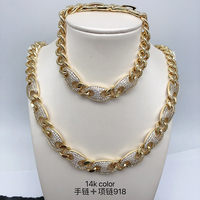 XUPING Bijoux en gros : Ensemble Hip Hop pour hommes, collier et bracelet à maillons cubains, style mode, serti de pierres, au design affirmé