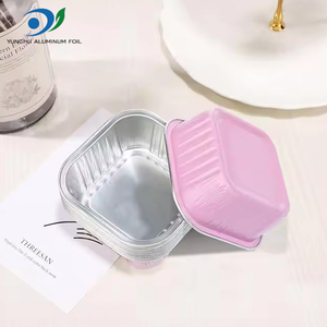 Contenedor de Aluminio Rosa de 150ml para Postres y Pasteles, Molde Desechable Cuadrado de Aluminio para Hornear Yogur con Tapa - Product Image 4