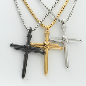 จี้รูปกางเขนสแตนเลสสตีลสำหรับผู้ชาย สไตล์พังก์ย้อนยุค รุ่น 2330 - Product Image 4