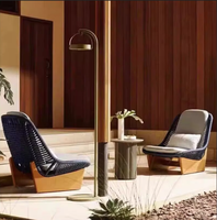 Ensemble de salon de jardin extérieur, chaise longue de détente pour cour, chaise à bascule, ensemble table basse de jardin en teck, moderne, une personne, style urbain côtier