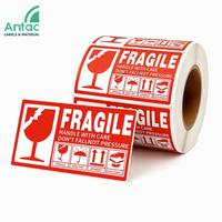 Étiquettes Fragile 75*50mm – Autocollants d'avertissement pour expédition internationale – Anti-salissures – Manipuler avec soin – Étiquettes de sécurité