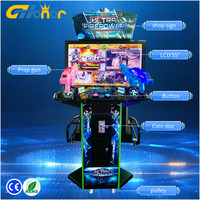 Simulateur anglais à pièces Ultrifire Power 1 an de garantie Machine de jeu de tir intérieur à 2 joueurs pour 6 ans et plus