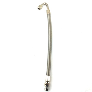 Stainless Steel <b>Braided</b> Tire Inflation <b>Extension</b> Tube <b>For</b> Car Truck Bus Dual Valve Fast Inflate American Mouth - Product Image 2