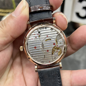 Luxury Designer Style High-end 8-Day Power Reserve Manual Winding Sapphire Rose Gold <b>Case</b> White Dial Leather Mechanical <b>Watch</b> - Product Image 2