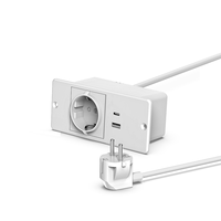 Bande d'alimentation encastrée de petite taille 4000W prise de courant encastrée pour meubles prise de bureau avec USB-A ports de USB-C connecter