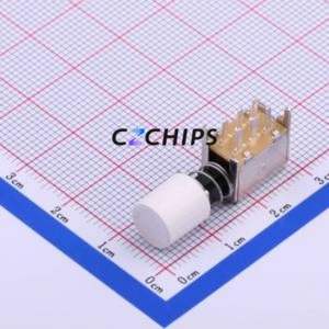 PS22F02L-2B1-21 Pushbutton Switch Through hole Component (THT) Switch Double Pole Double Throw 300mA 50V White - Product Image 2