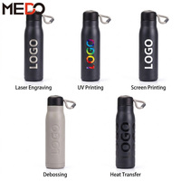 Bouteille d'eau isotherme en acier inoxydable à double paroi avec logo personnalisé, vente en gros, pour sport et gym, avec corde