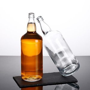 Wholesale Super clear Glass Alcohol Bottle Package Supper Flint Glass <strong>Wine</strong> <strong>Container</strong> with Wood Cork Custom logo 1750ml - Product Image 5