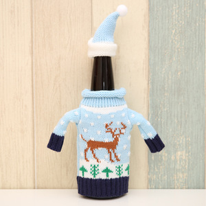 Tissu <span class=keywords><strong>de</strong></span> décoration <span class=keywords><strong>de</strong></span> noël tricoté vin couvercle <span class=keywords><strong>de</strong></span> bouteille <span class=keywords><strong>de</strong></span> bière avec chapeau - Product Image 6