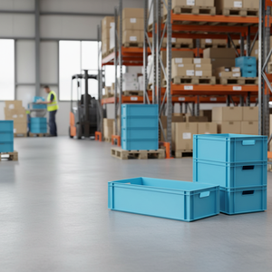 Etap KT 4822 Virgin Material Heavy Load Stackable Solid Industrial Crate <b>Plastic</b> <b>Box</b> Turkey - Product Image 3