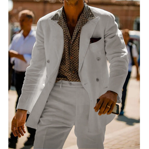 <span class=keywords><strong>Completo</strong></span> Estivo in <span class=keywords><strong>Lino</strong></span> da <span class=keywords><strong>Uomo</strong></span> Due Pezzi Abito Casual Business Costume da <span class=keywords><strong>Uomo</strong></span> Adulto Stile Coreano Abbigliamento Moda Completi - Product Image 4