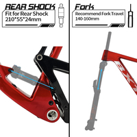 Cadre de suspension en carbone BXT 117 All Mountain AM, frein à disque, 29er Boost, dérailleur arrière UDH, débattement 150 mm