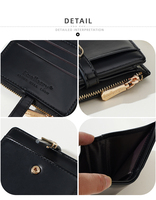 Dompet Tipis Fungsional Baru Baellerry untuk Wanita dan Remaja Putri, Dompet Lipat dengan Resleting untuk Uang Koin dan Tempat Kartu, Kulit PU Elegan