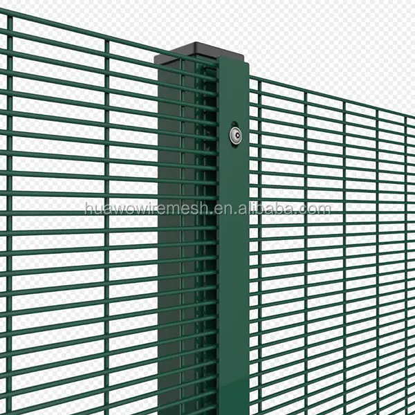 Valla de malla de jardín de hierro 358, puerta de esgrima de alambre de acero antirrobo para protección de prisiones de seguridad, bajo mantenimiento, resistente al agua