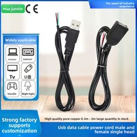 Cable Pigtail Industrial de 5V 2A USB 2.0 Macho de 2 Pines y 4 Pines con Cable Desnudo Trenzado para Reparación y Reemplazo de Fuentes de Alimentación DIY