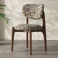 Fauteuil d'appoint vintage français en bois massif de style antique, avec dossier en tissu et assise rembourrée