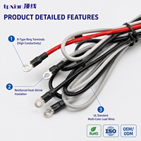 Kabel Terminal Cincin RV2-3 untuk Sambungan Seri LED, Kabel Konektor Tipe-O Pra-terisolasi untuk Sistem Pencahayaan Kustom