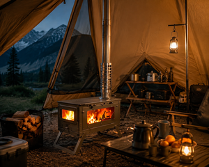 Estufa Portátil de Titanio para Leña con Chimenea para Acampar al Aire Libre y Calentar Tiendas de Campaña - Product Image 6