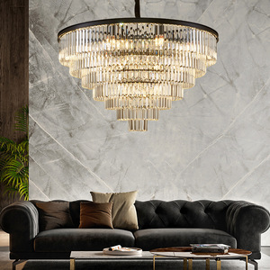 Lámparas Colgantes de Lujo en Espiral Doradas para Comedor, Proyectos Hoteleros, Restaurantes, Candelabros de Cristal - Product Image 2
