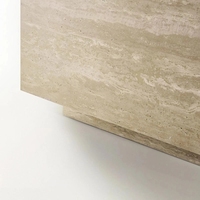 Table basse en marbre Newstar, design moderne et simple, socle en travertin, cube en travertin