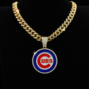 कस्टम डिज़ाइन किए गए बेसबॉल चिकागो क्यूब्स पेलेंट चैम्पियनशिप हार के यूनिसेक्स एक्सउत्तम डायमंड क्यूबन लिंक चेन खेल गहने - Product Image 4