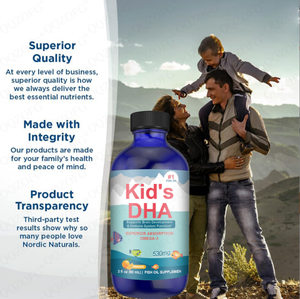 Prodotti di alto livello Omega 3 olio di pesce gocce liquide per bambini DHA gocce di alghe EPA supporto immunitario per la salute del cervello - Product Image 3