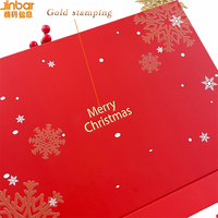 Jinbar Biologisch Abbaubare Weihnachts-Buchförmige Versandbox Faltbare Geschenkbox mit Griff Fliesenmuster Platzsparend Kostengünstig Individuelles Logo Schneeflocke