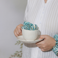 Scrunchies en soie personnalisés avec logo, imprimés marguerites, accessoires, 6 cm, impression numérique, scrunchies en soie HUAJIANSilk