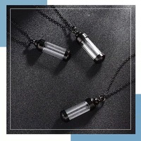 Colgante de urna transparente de vidrio de acero inoxidable puede abrir botella de Perfume para hombres mujeres tarro de cenizas para perros gatos perro gato Memorial