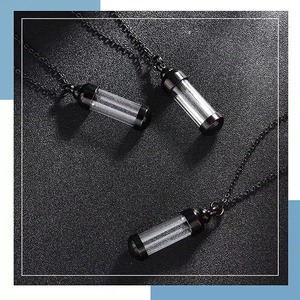 Stainless Steel Glass Transparent Urn Pendant Can Open Perfume Bottle for Men Women Ashes Jar for Dogs <strong>Cats</strong> Dog <strong>Cat</strong> <strong>Memorial</strong> - Product Image 2