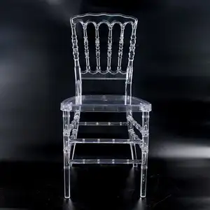 Disassemble Hotel Wed Party Transparent Napoleon Chairs Tiffany Royal Chiavari Resin PC Banquet Chair For Event Wedding Dining