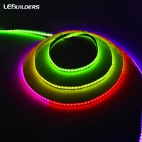 Bande lumineuse LED COB RGBIC en cuivre de 10 mm 12 mm de largeur, adressable RGB IC WS2811 12V/24V WiFi 720LEDs/m, guirlandes lumineuses