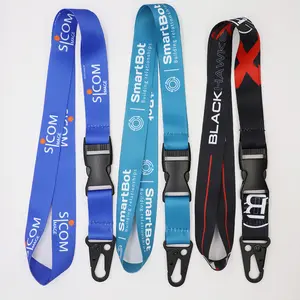 Custom Sublimation Printed Polyester Lanyard With Plastic Safety Breakaway Keychain Lanyard