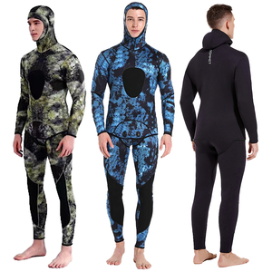 بدلة غطس رجالية بنمط مموه من نسيج النيوبرين المخصص، ناعمة ولطيفة على البشرة، مناسبة لصيد الأسماك بالرمح والغوص وركوب الأمواج - Product Image 4