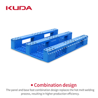 Palette en plastique KUDA 1208Z-PBCZ, tube en acier intégré, plateau épaissi, palette de stockage industrielle pour entrepôt 1200x800x150mm