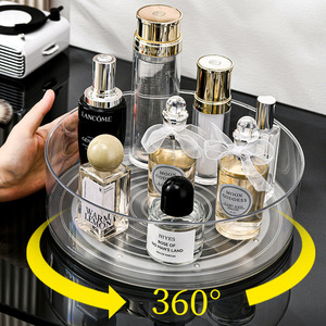 <b>Rotating</b> Cosmetic Organizer Transparent Plastic 360 Degree Makeup Storage <b>Desk</b> Holder For Perfume Lipstick Jewelry - Product Image 3