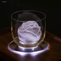 Sous-verre rond en acrylique lumineux LED, imperméable, éclairant les boissons, pour fête, mariage, bar